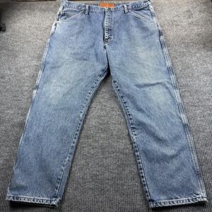 Wrangler RIGGS FR Jeans Mens 43x30 Blue‎ Straight Leg Flame Resistant Work Denim
